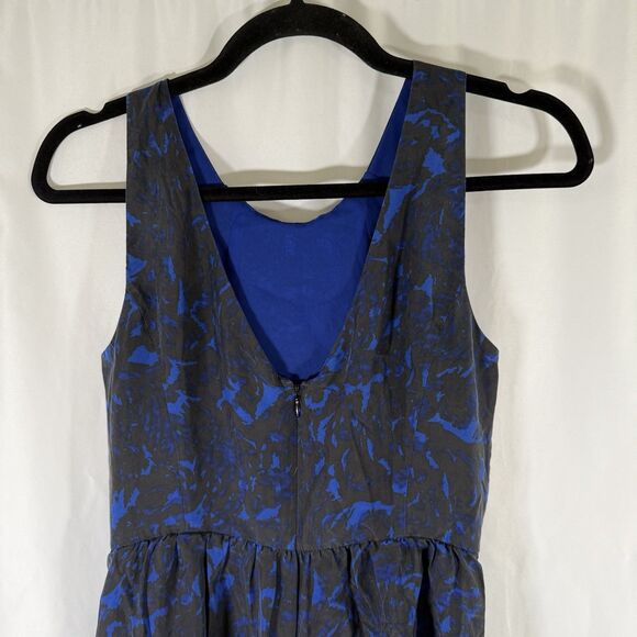 J. Crew Silk Knee Length Dress Women's 0 Blue Zip Back Sleeveless  Lightweight - Picture 10 of 11